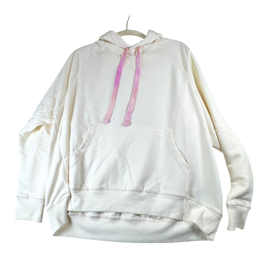 Old Navy Womens‎ XL Ivory Hoodie Sweatshirt Pink Tie Dye Drawstring Pullover NWT